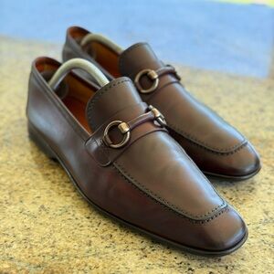 Magnanni Dark Brown Leather Slip-On Loafers (Bennet II) Size 7.5 (runs large)
